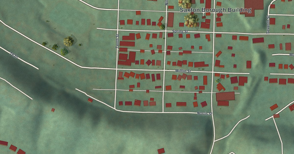 Map of Saxton, Pennsylvania in 2026
