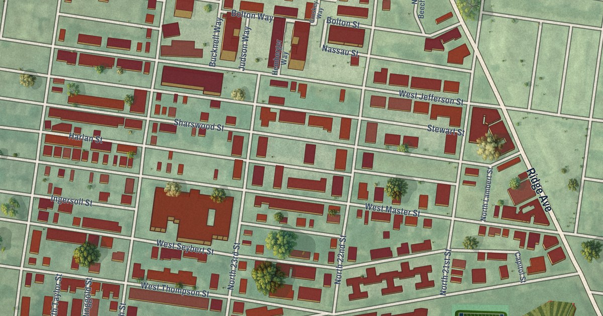 Detailed Map of Sharswood, Pennsylvania