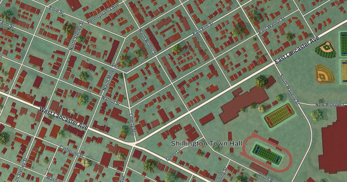 Map of Shillington, Pennsylvania in 2026