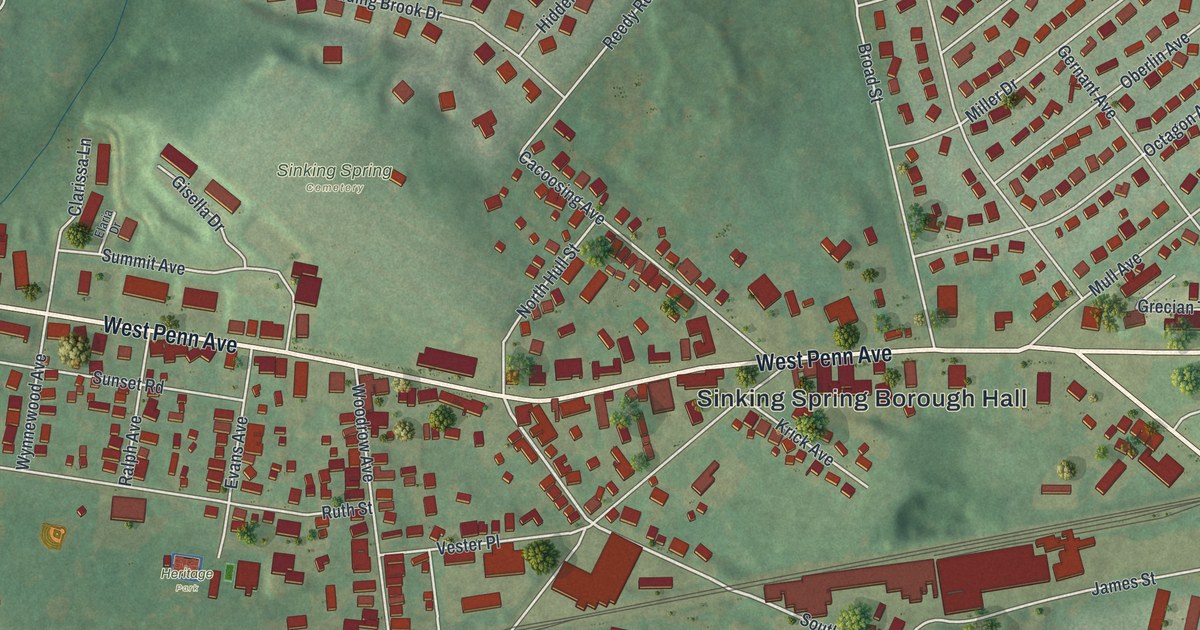 Map of Sinking Spring, Pennsylvania in 2026