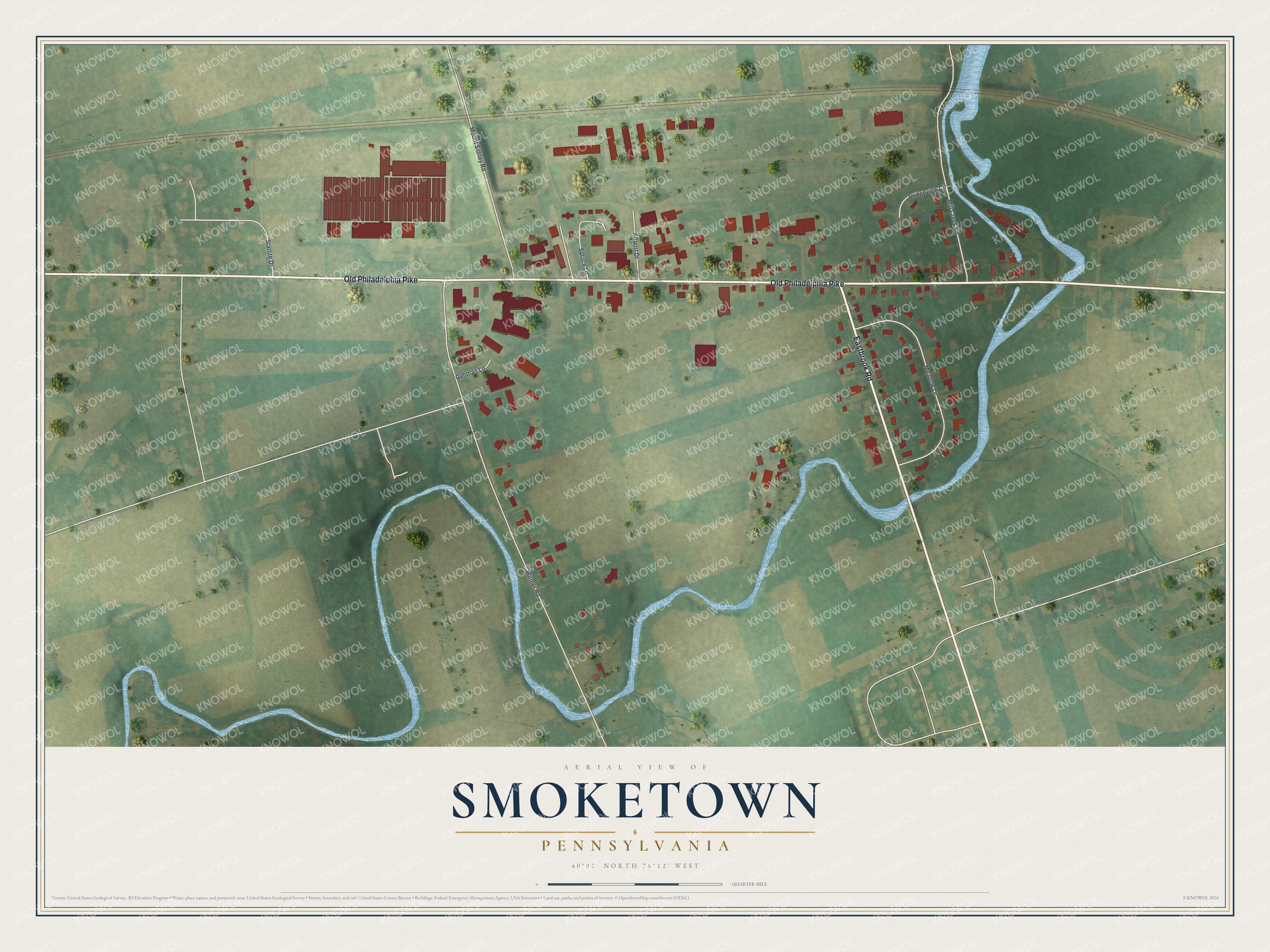 Watermarked full-map preview of Smoketown, Pennsylvania
