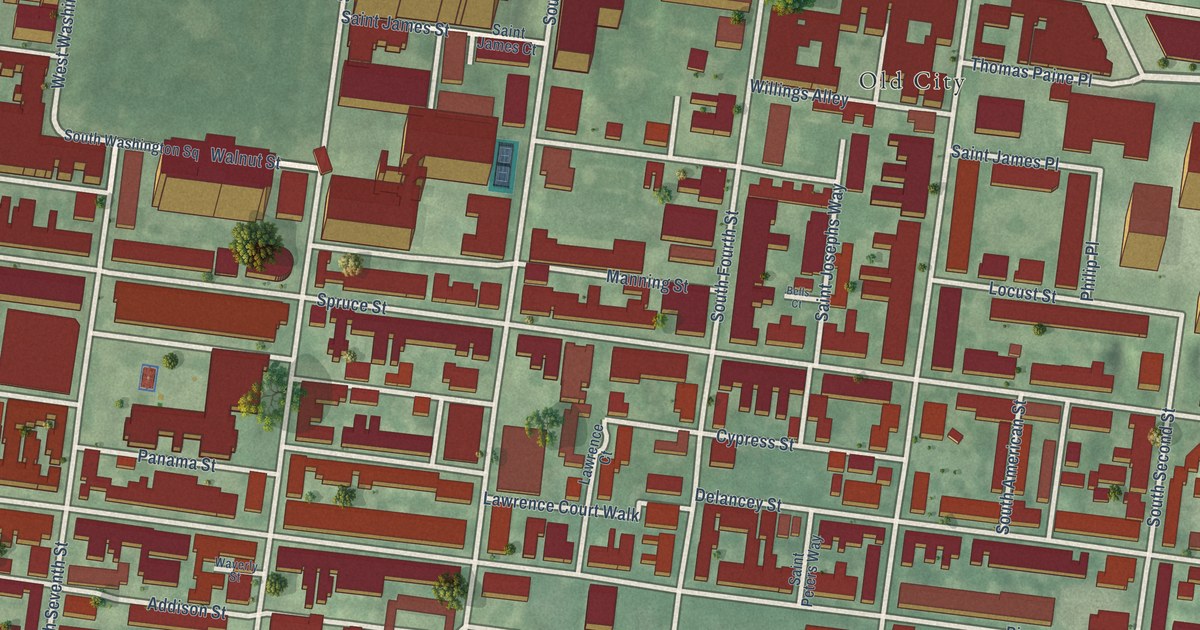 Detailed Map of Society Hill, Pennsylvania