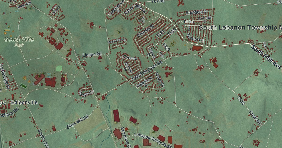 Map of South Lebanon, Pennsylvania in 2026