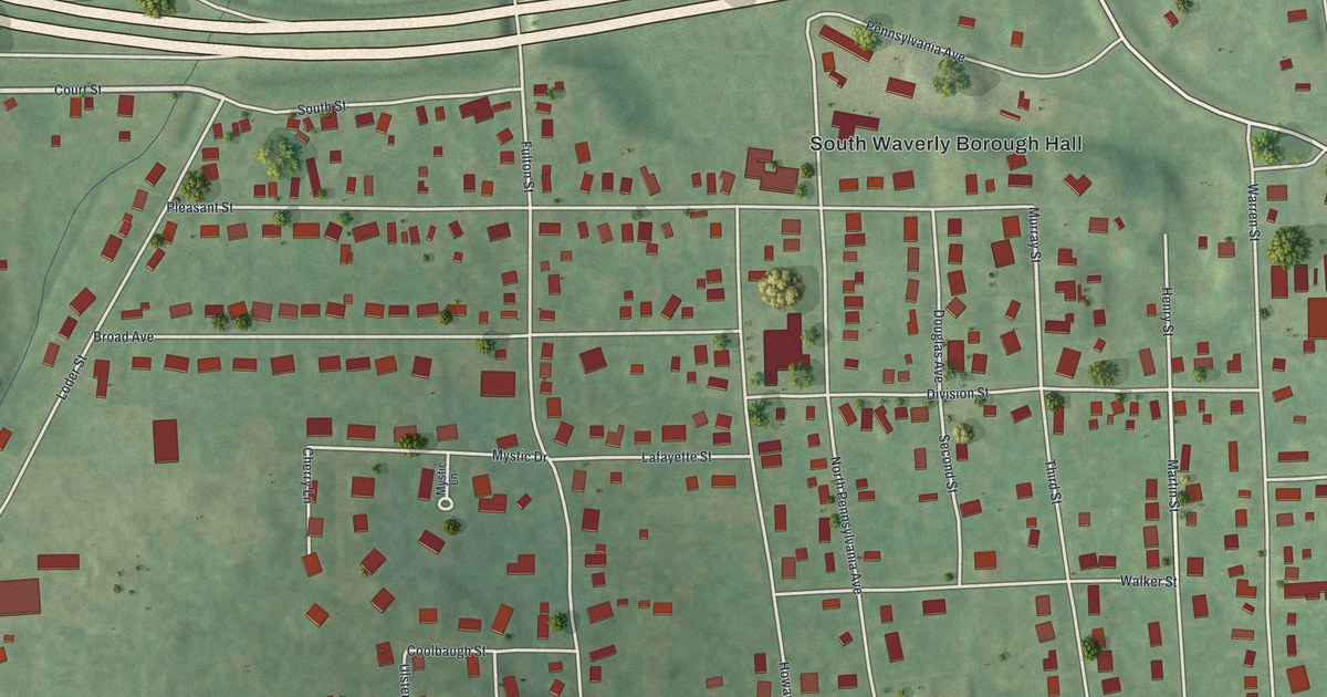 Map of South Waverly, Pennsylvania in 2026