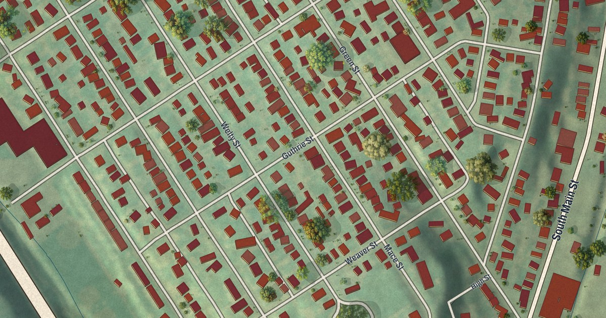 Map of Southwest Greensburg, Pennsylvania in 2026