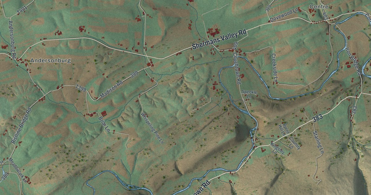 Map of Southwest Madison, Pennsylvania in 2026