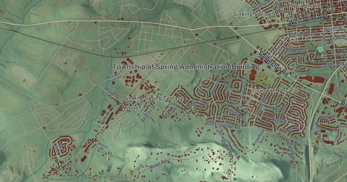 Map of Spring, Berks County, Pennsylvania in 2026