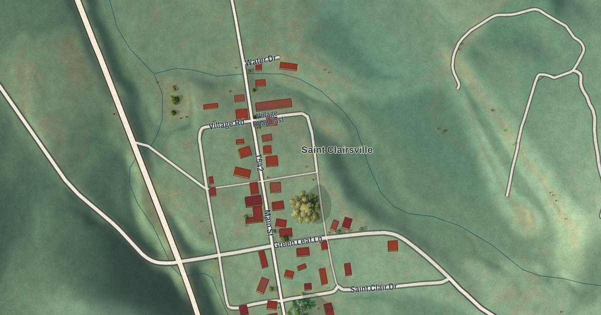 Map of St. Clairsville, Pennsylvania in 2026