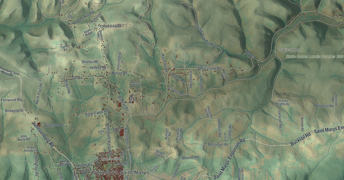 Map of St. Marys, Pennsylvania in 2026
