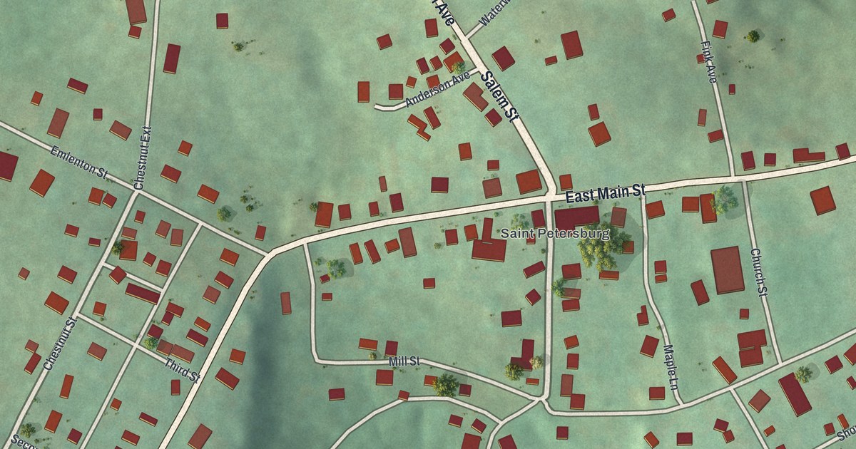Map of St. Petersburg, Pennsylvania in 2026
