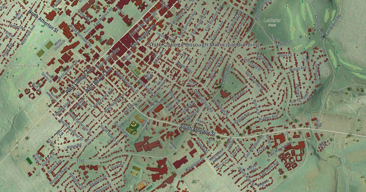 Map of State College, Pennsylvania in 2026