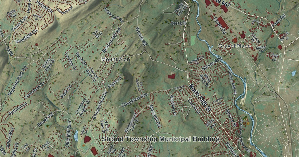 Map of Stroud, Pennsylvania in 2026