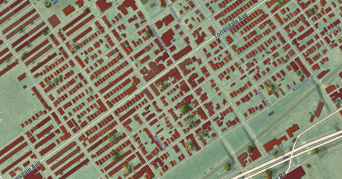 Detailed Map of Tacony, Pennsylvania