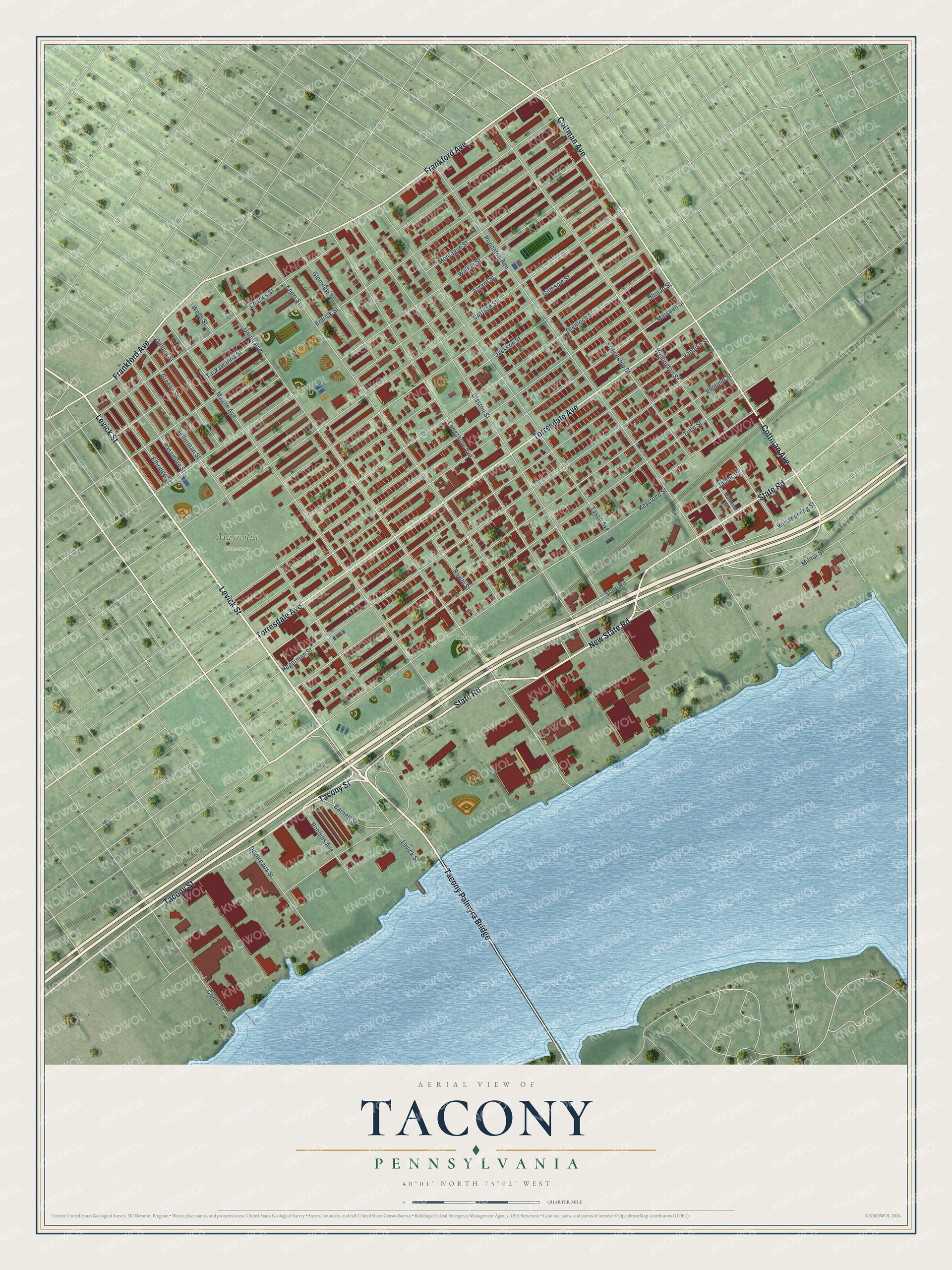 Watermarked full-map preview of Tacony, Pennsylvania