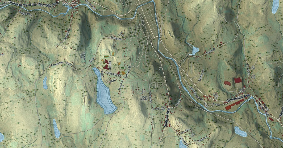 Map of Texas, Pennsylvania in 2026