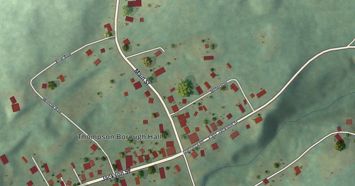 Map of Thompson Borough, Susquehanna County, Pennsylvania in 2026