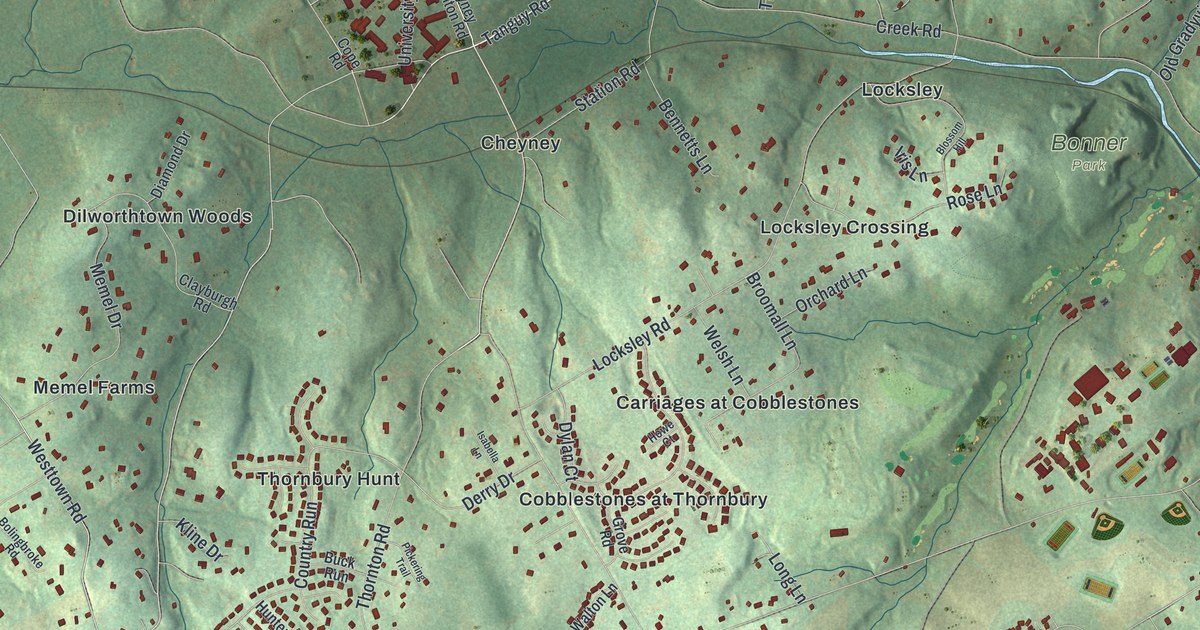 Map of Thornbury, Delaware County, Pennsylvania in 2026