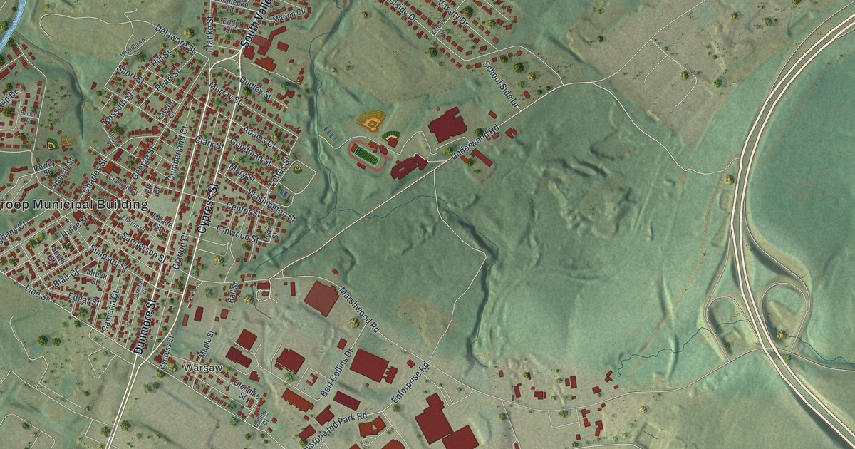 Map of Throop, Pennsylvania in 2026