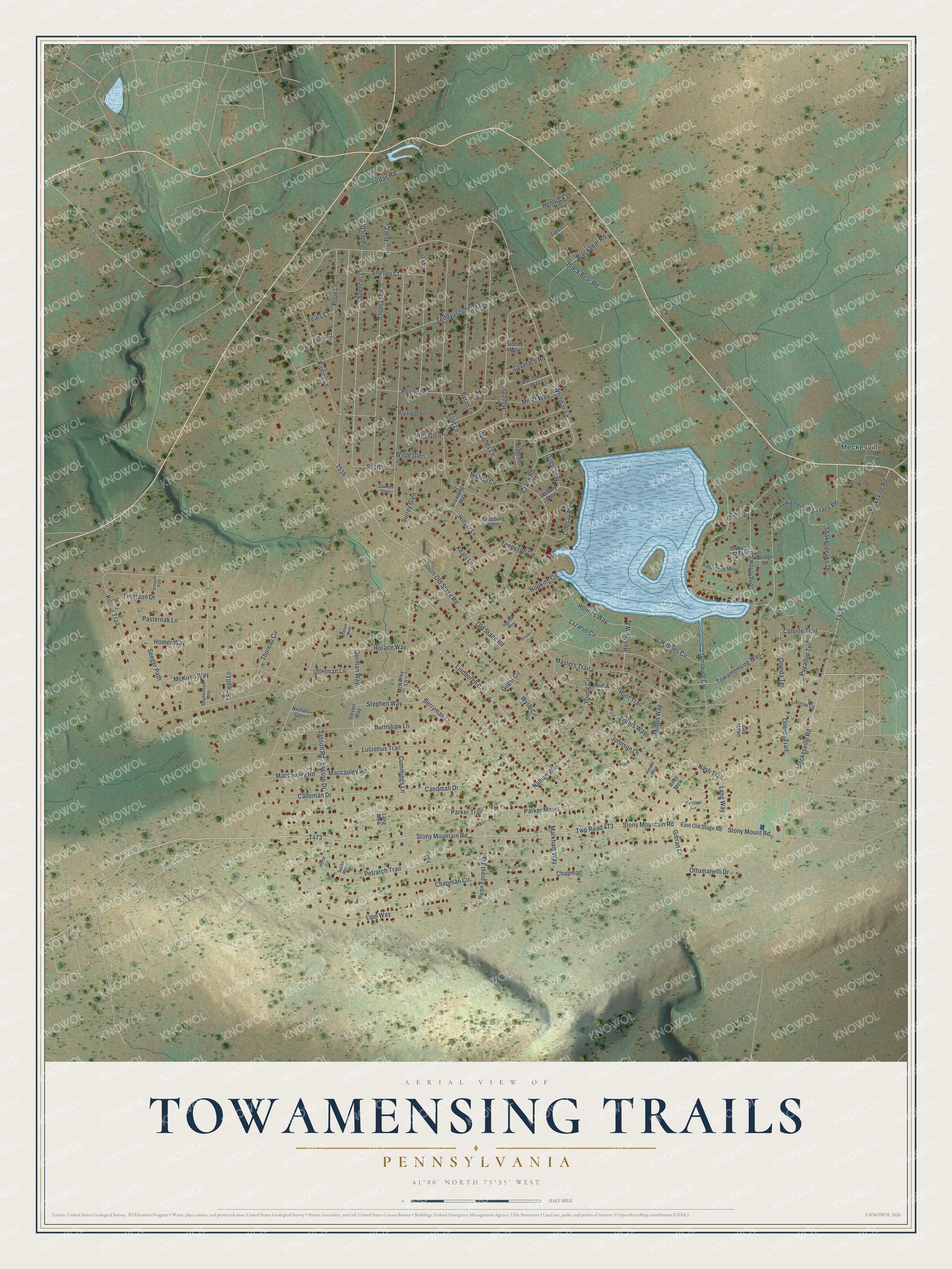 Watermarked full-map preview of Towamensing Trails, Pennsylvania