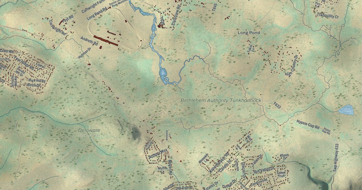 Map of Tunkhannock, Monroe County, Pennsylvania in 2026