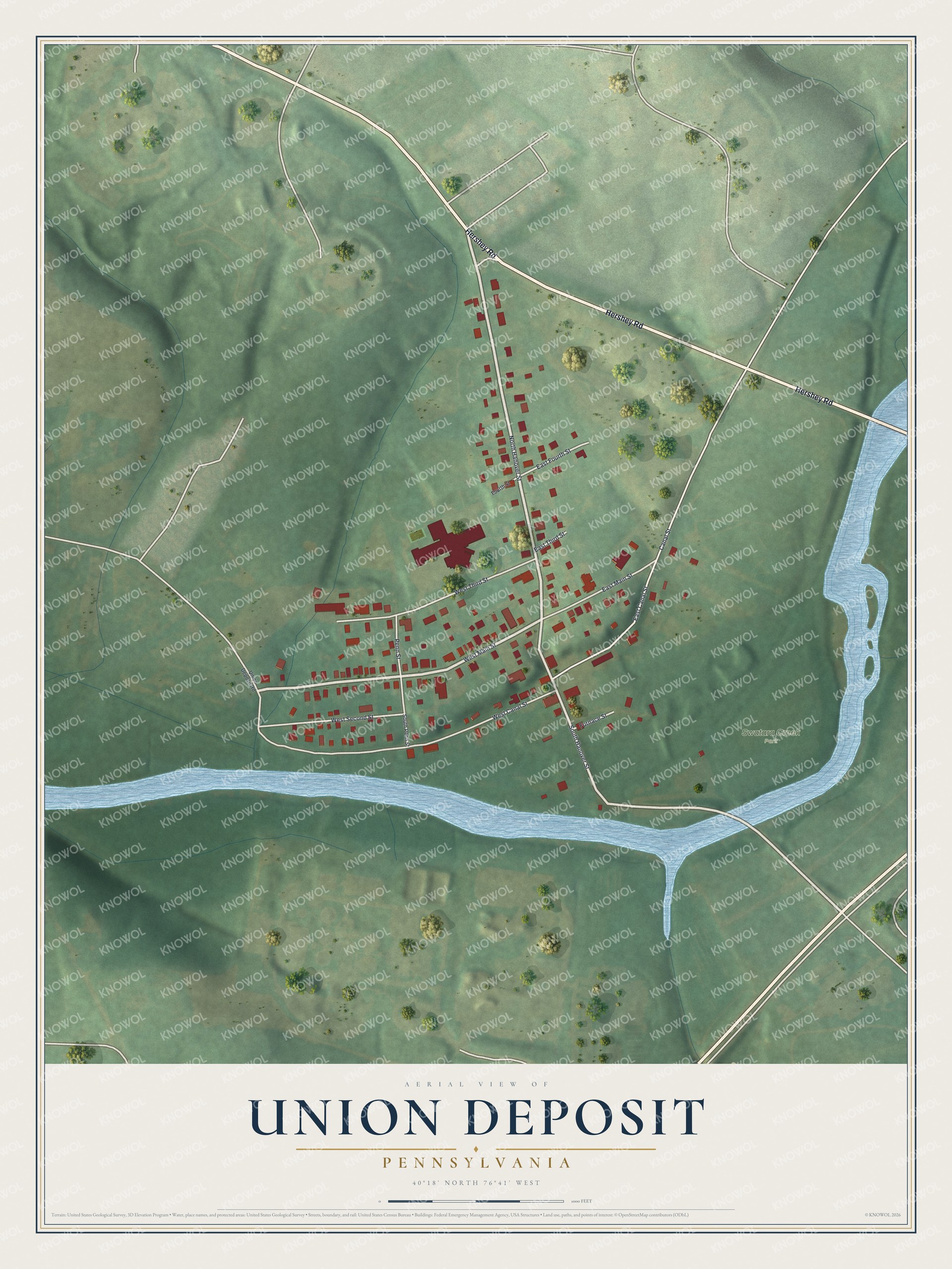 Watermarked full-map preview of Union Deposit, Pennsylvania