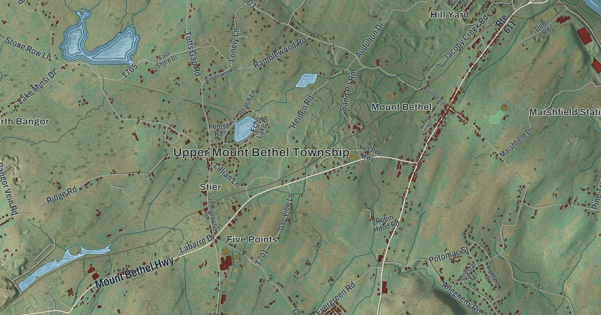Map of Upper Mount Bethel, Pennsylvania in 2026