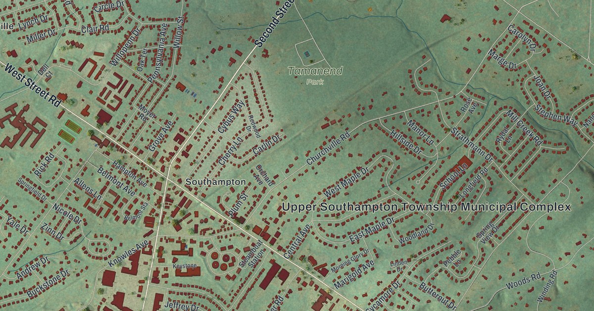 Map of Upper Southampton, Pennsylvania in 2026