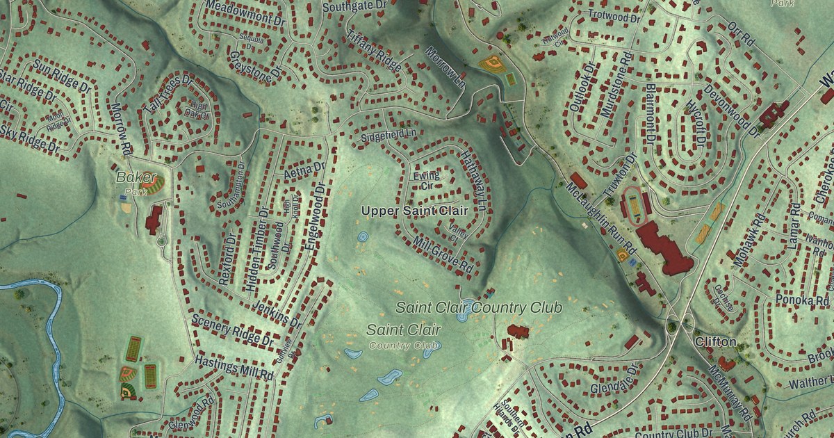 Map of Upper St. Clair, Pennsylvania in 2026
