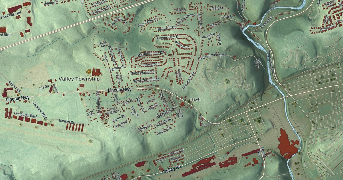 Map of Valley, Chester County, Pennsylvania in 2026