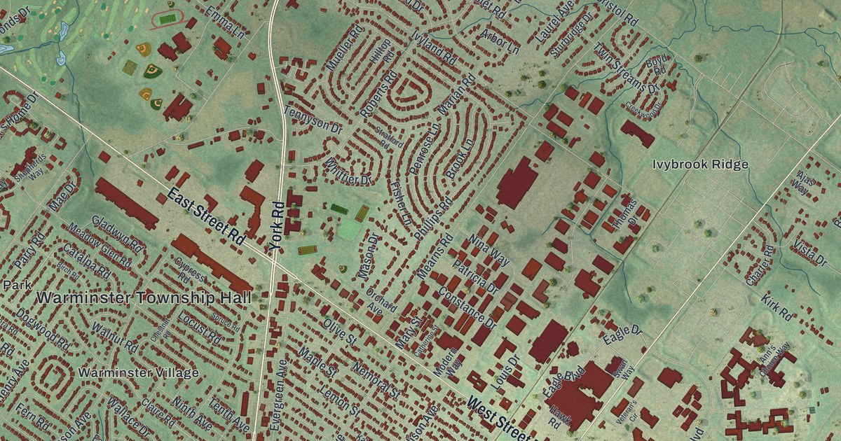 Map of Warminster, Pennsylvania in 2026