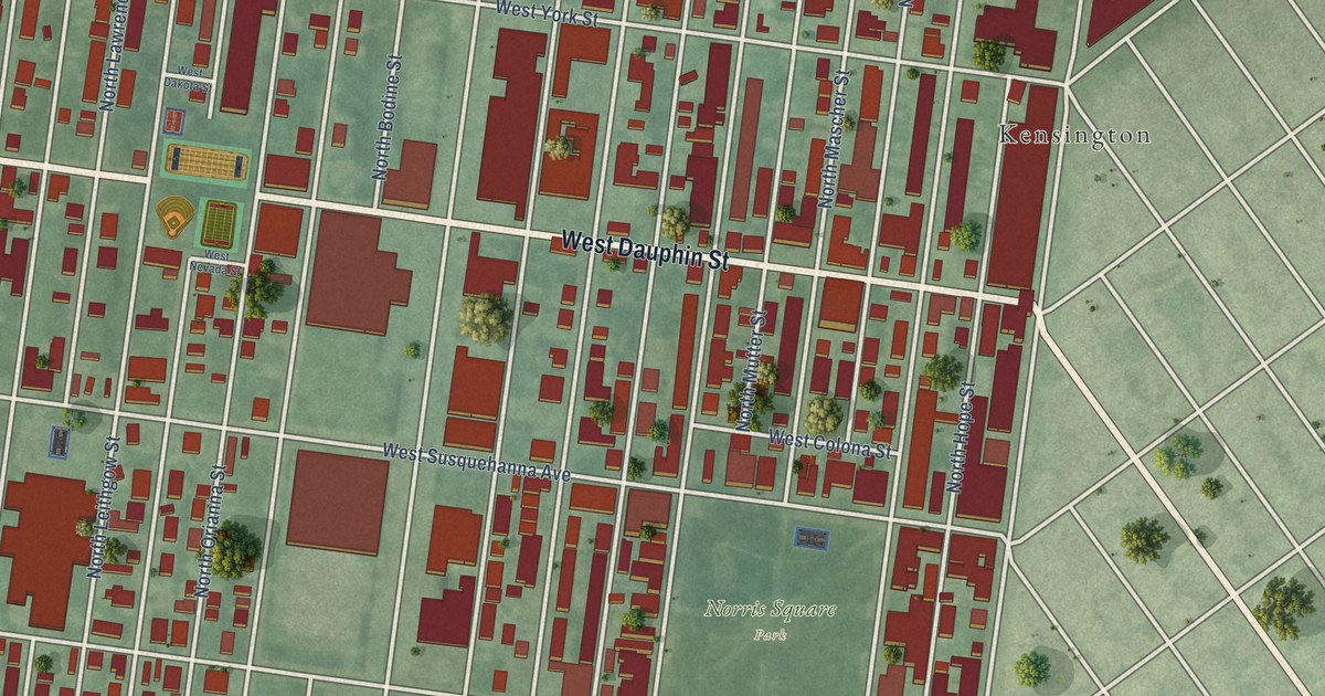 Detailed Map of West Kensington, Pennsylvania