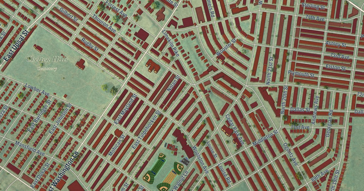 Detailed Map of West Oak Lane, Pennsylvania