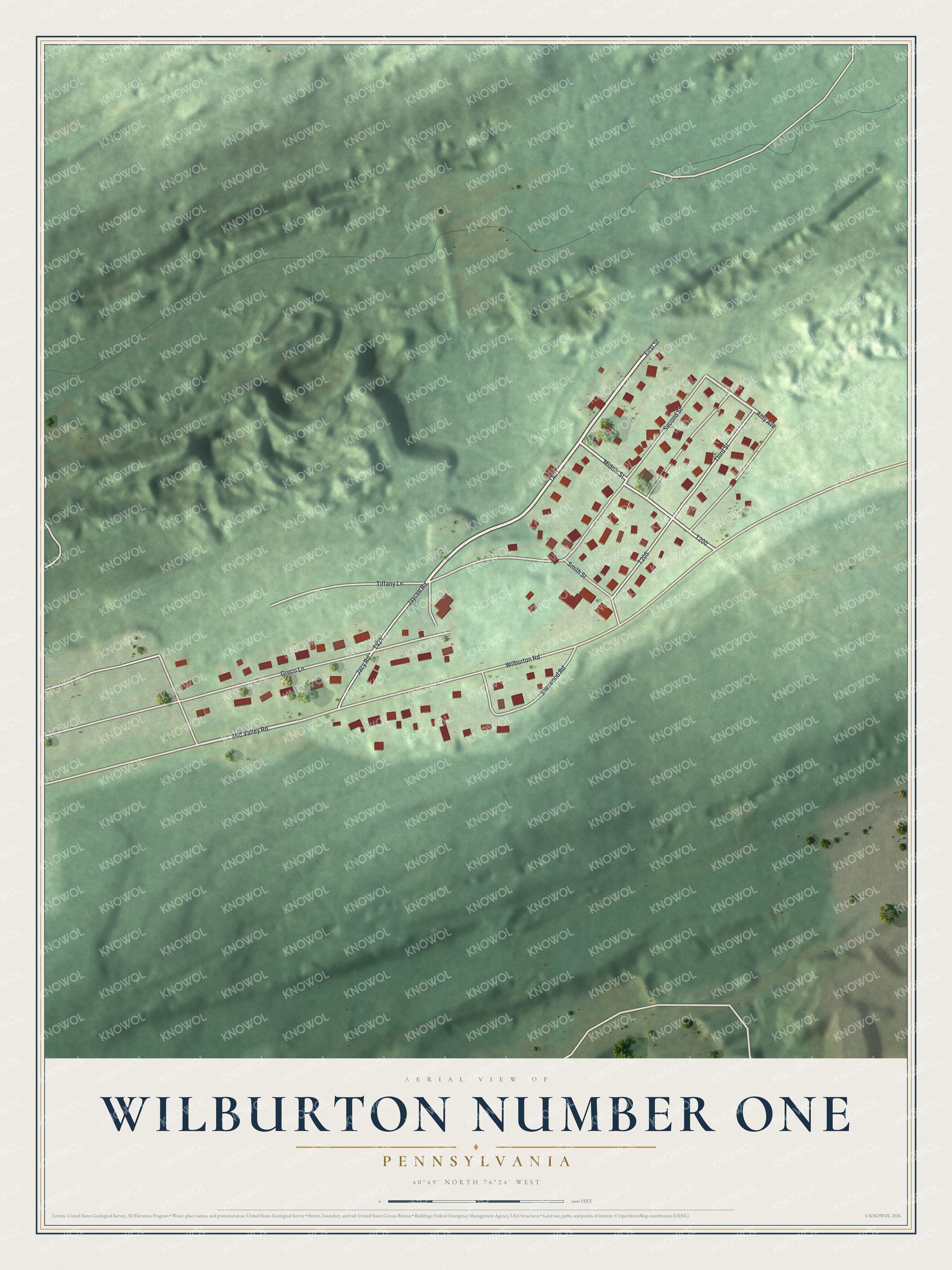 Watermarked full-map preview of Wilburton Number One, Pennsylvania