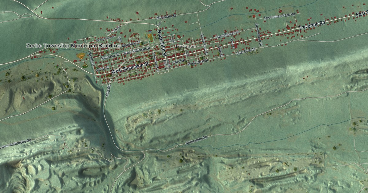 Map of Zerbe, Pennsylvania in 2026