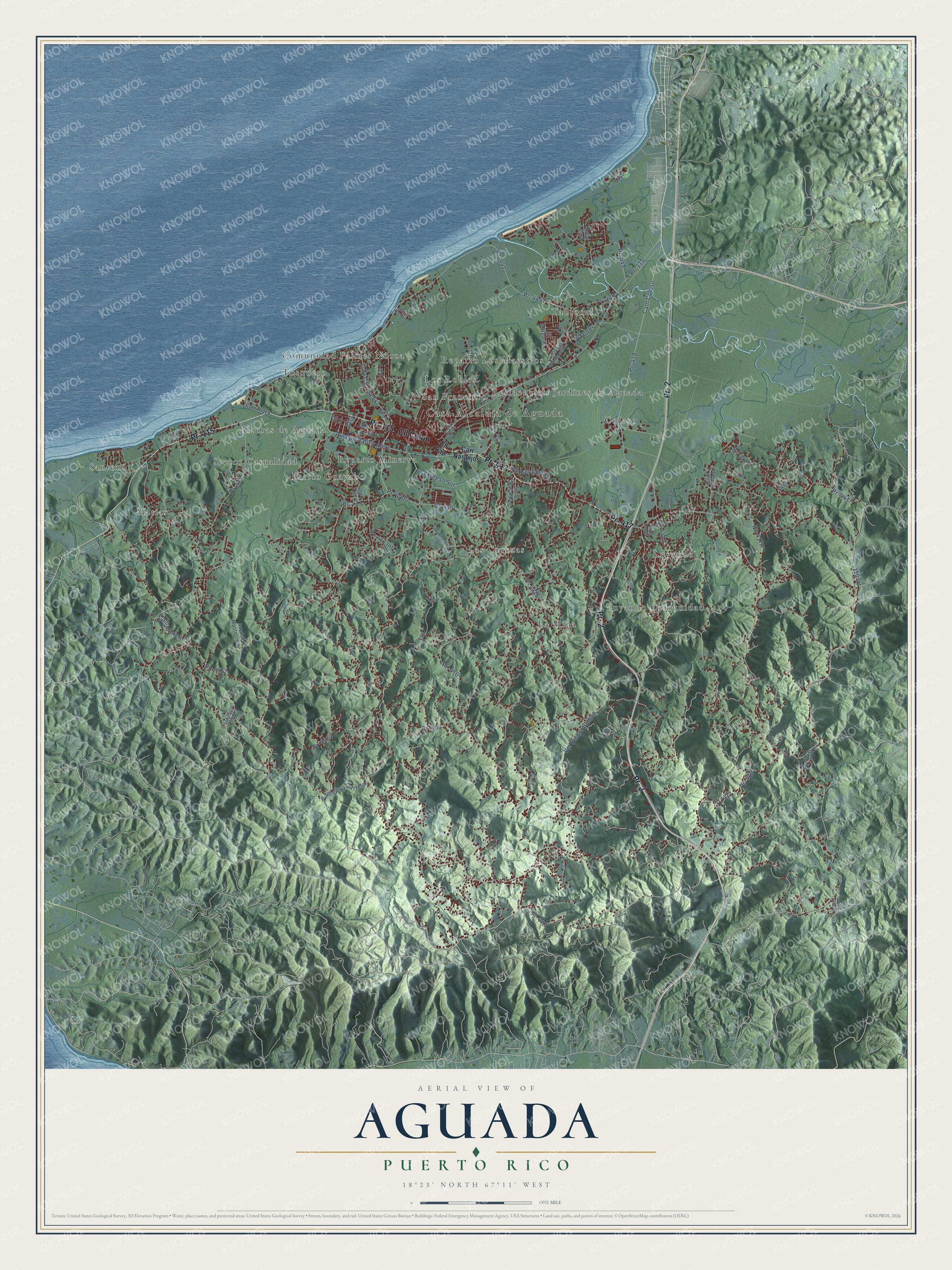 Watermarked full-map preview of Aguada, Puerto Rico