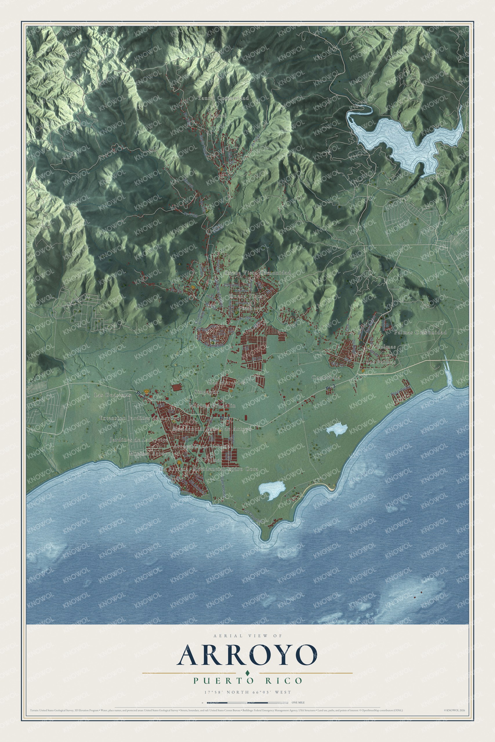 Watermarked full-map preview of Arroyo, Puerto Rico