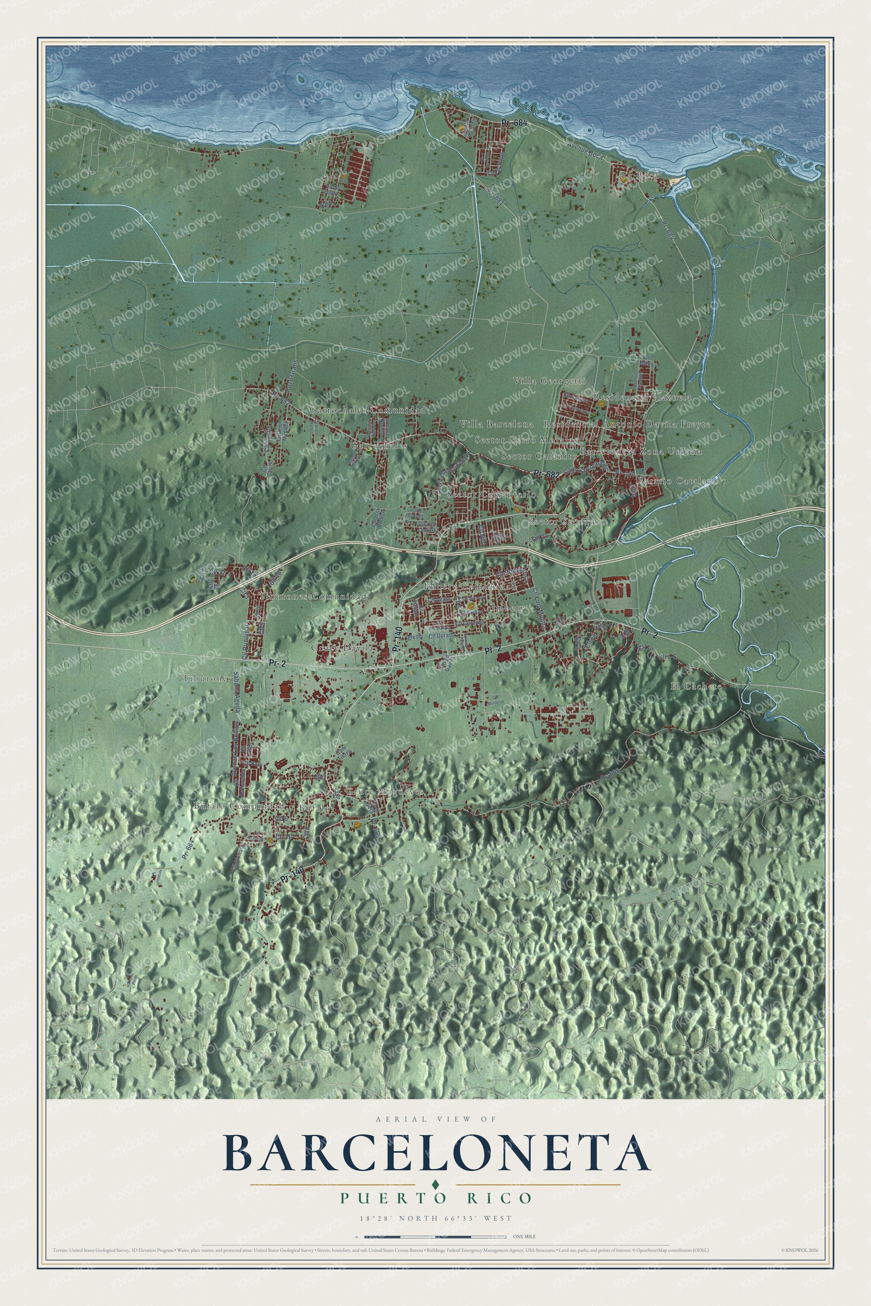 Watermarked full-map preview of Barceloneta, Puerto Rico
