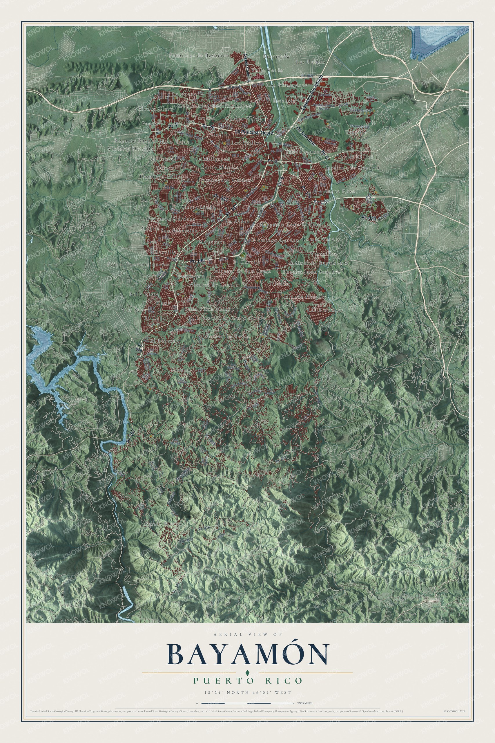 Watermarked full-map preview of Bayamón, Puerto Rico