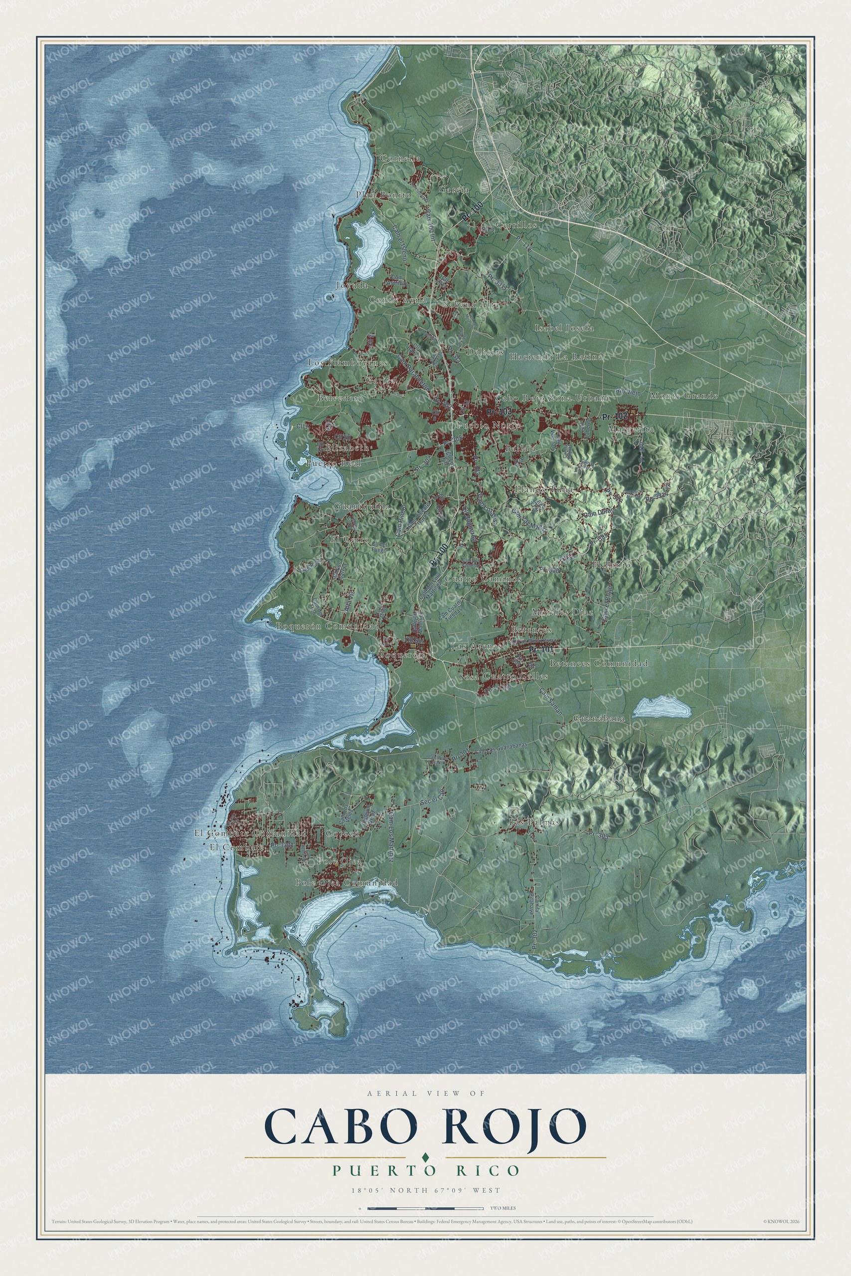 Watermarked full-map preview of Cabo Rojo, Puerto Rico