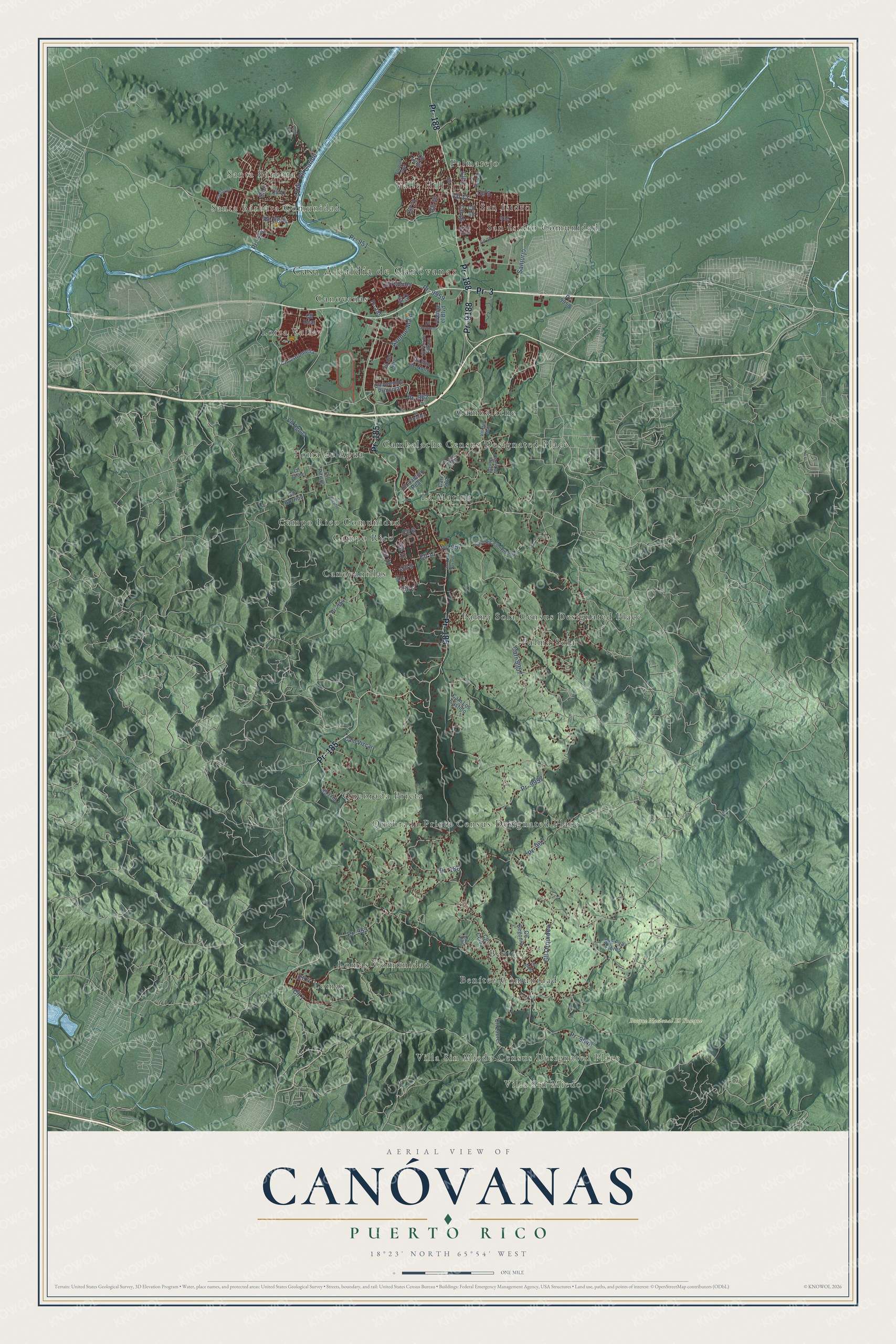Watermarked full-map preview of Canóvanas, Puerto Rico