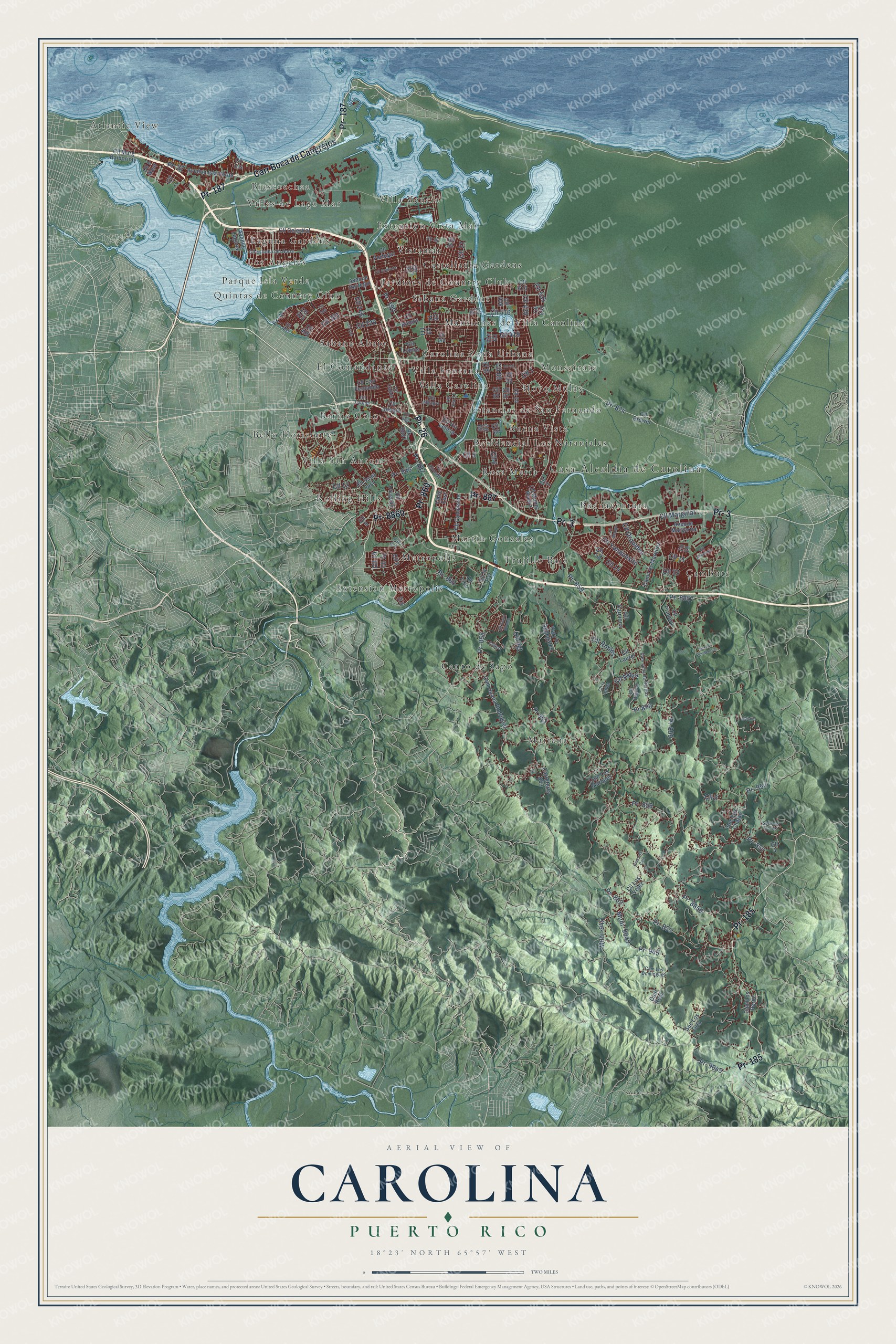 Watermarked full-map preview of Carolina, Puerto Rico