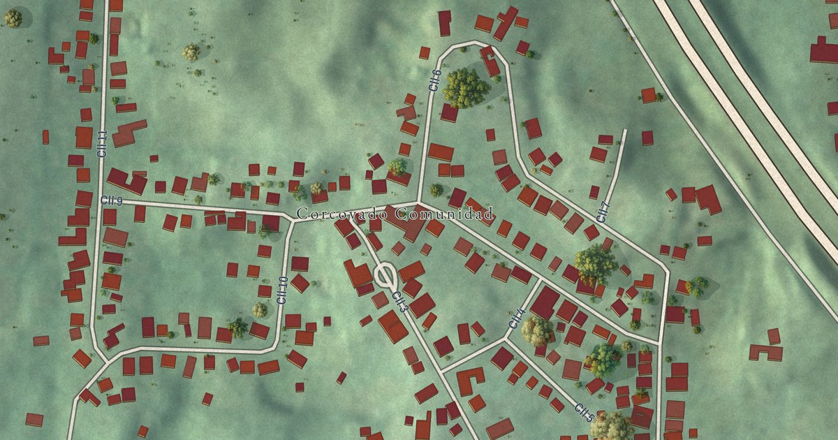 Detailed Map of Corcovado, Puerto Rico
