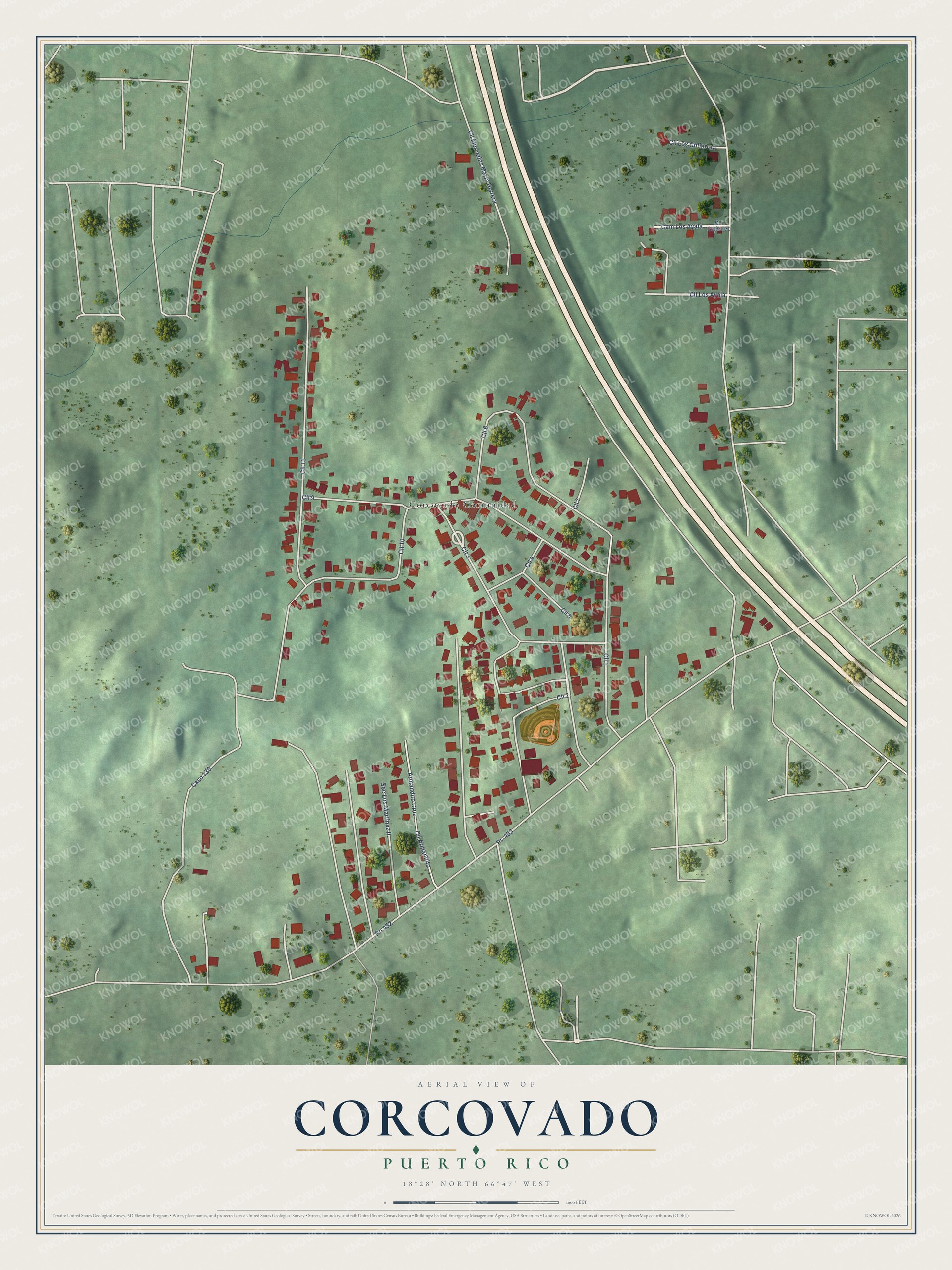Watermarked full-map preview of Corcovado, Puerto Rico