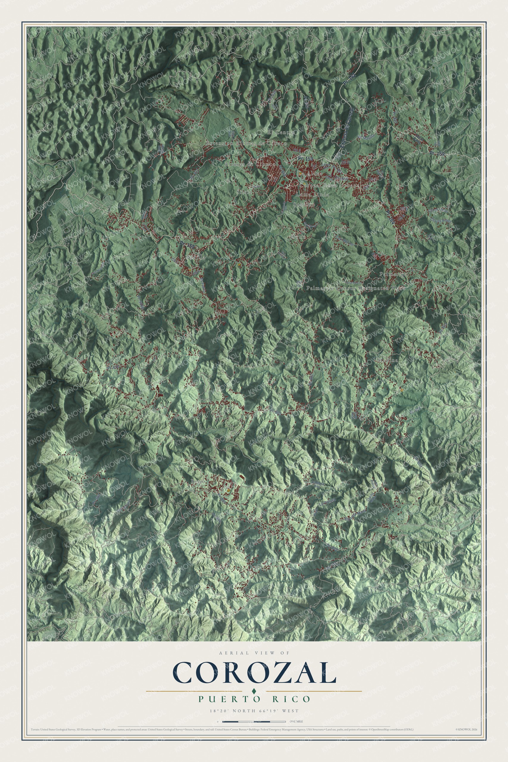 Watermarked full-map preview of Corozal, Puerto Rico