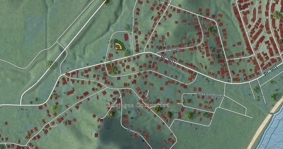 Detailed Map of Emajagua, Puerto Rico