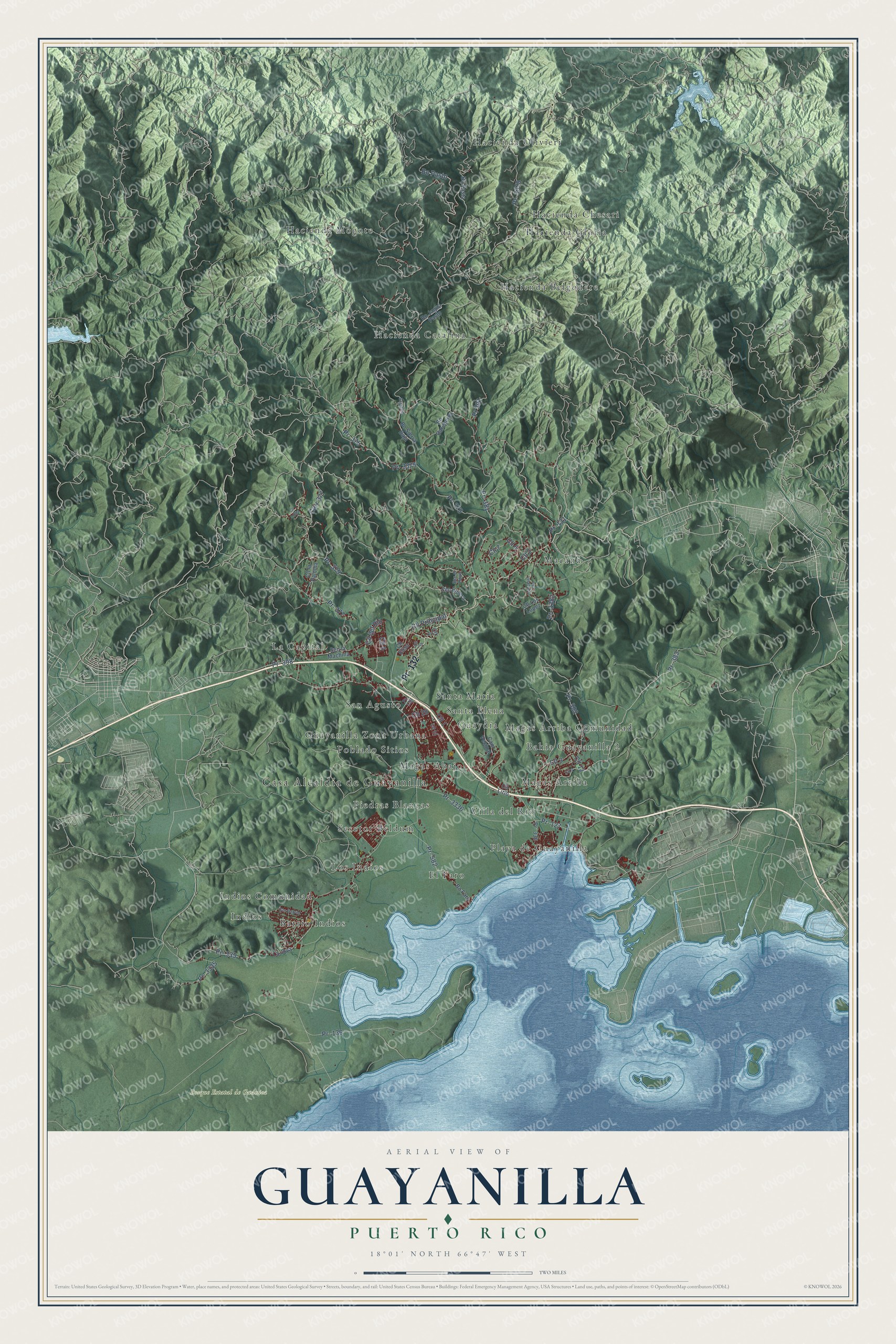 Watermarked full-map preview of Guayanilla, Puerto Rico