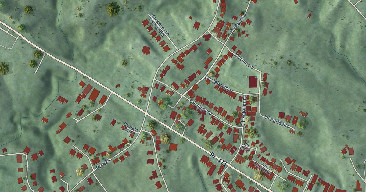 Detailed Map of Hato Arriba, Puerto Rico