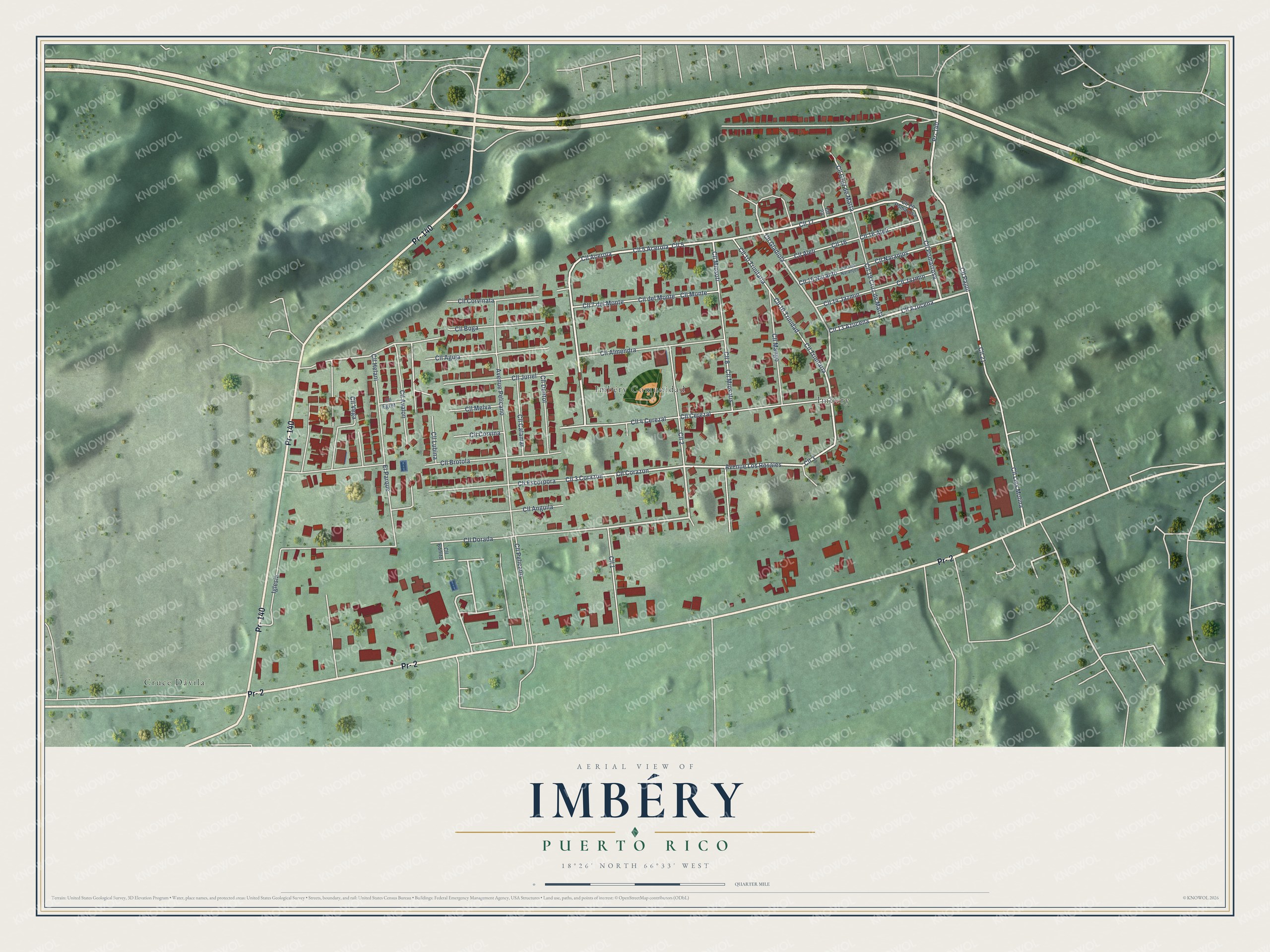 Watermarked full-map preview of Imbéry, Puerto Rico