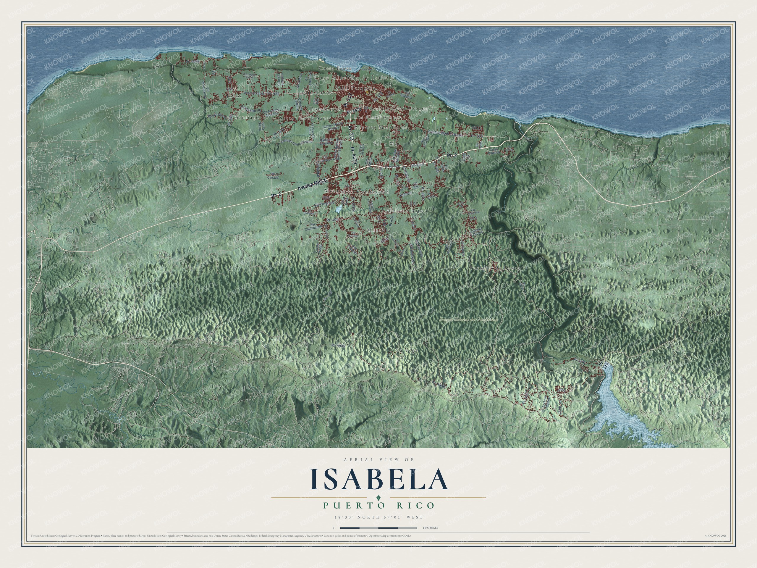 Watermarked full-map preview of Isabela, Puerto Rico