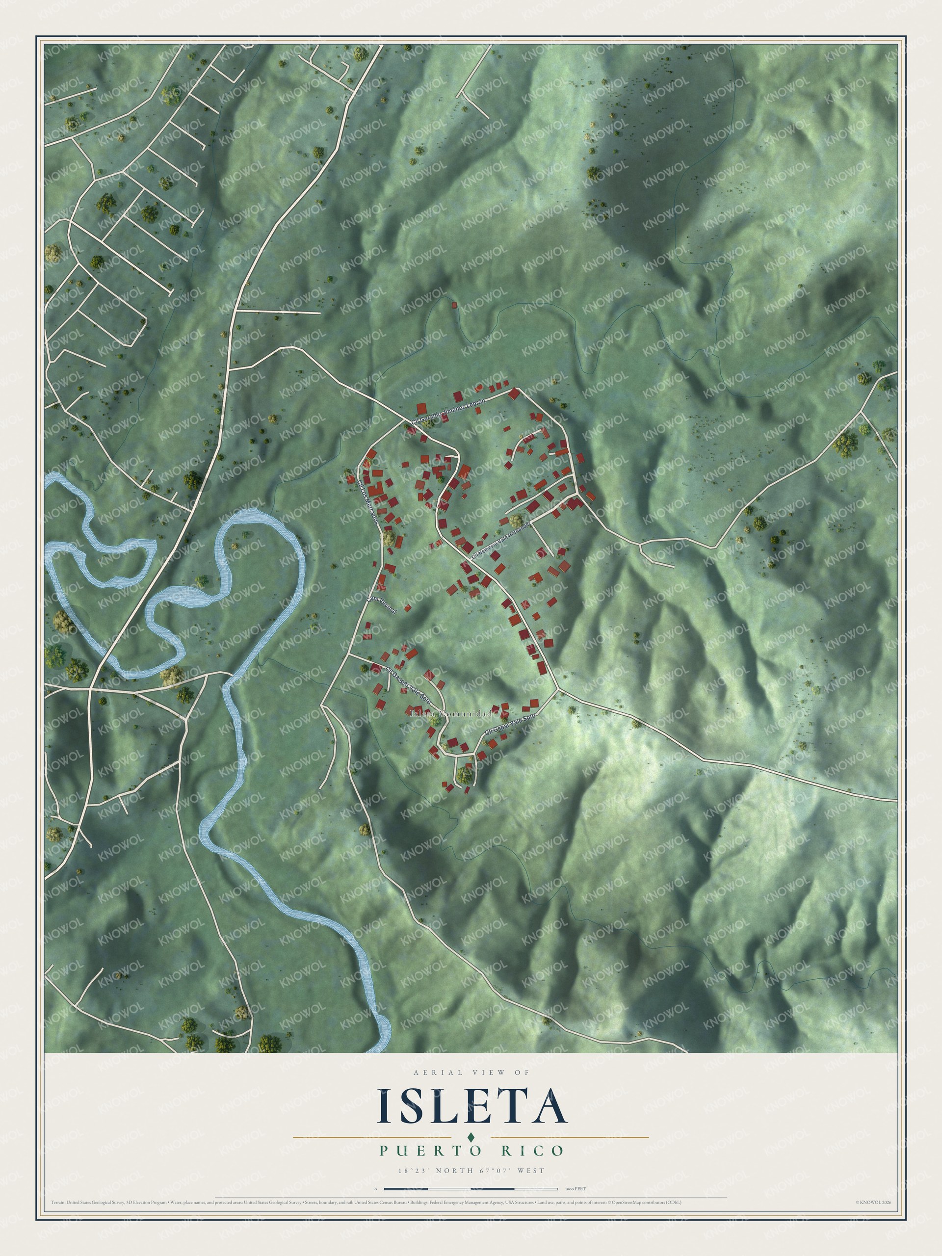 Watermarked full-map preview of Isleta, Puerto Rico